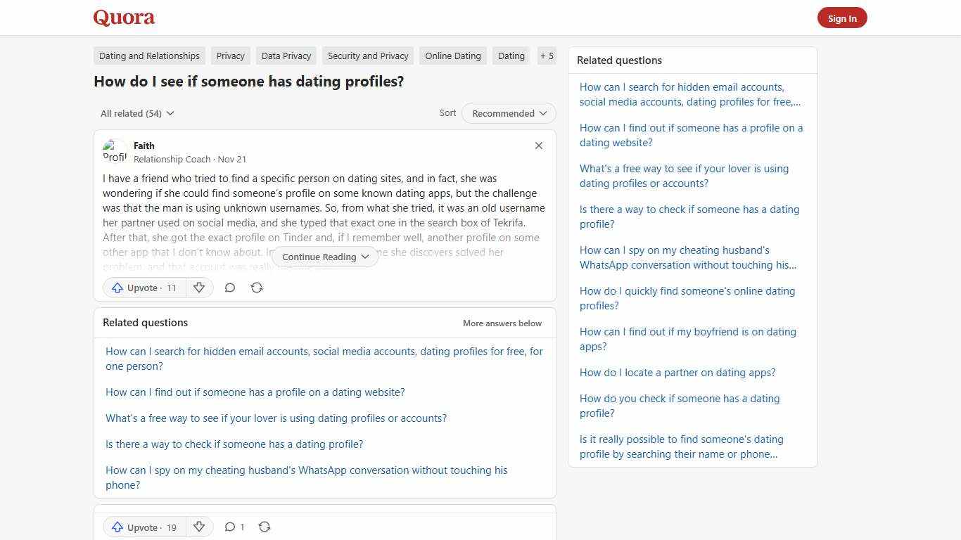 How to see if someone has dating profiles - Quora